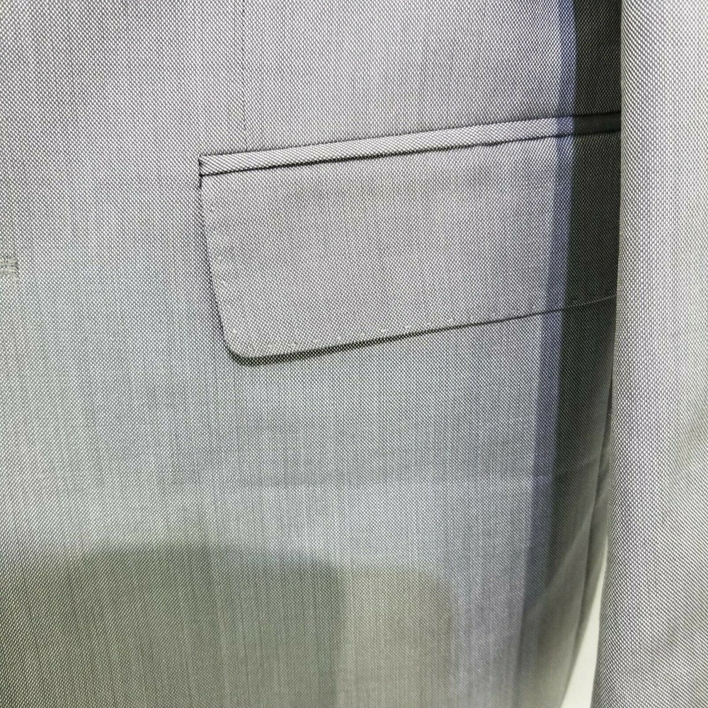Zara Man Mens 38 Silver Gray Silk and Wool Blazer Sport Coat Suit Jacket - Picture 4 of 12
